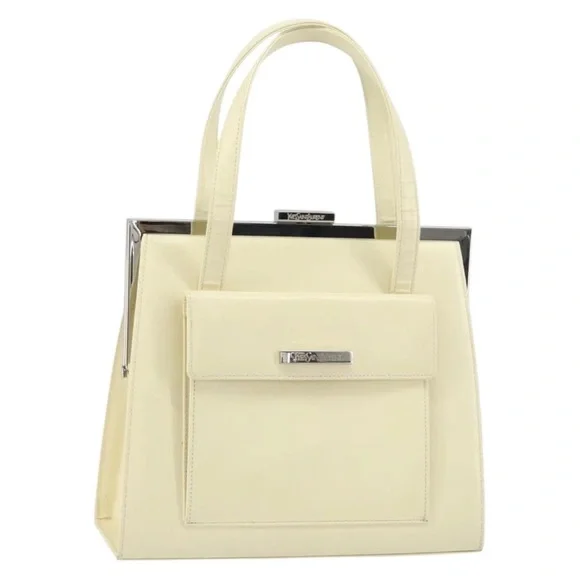 Yves Saint Laurent Cream Leather Hand Bag - Picture 1 of 12